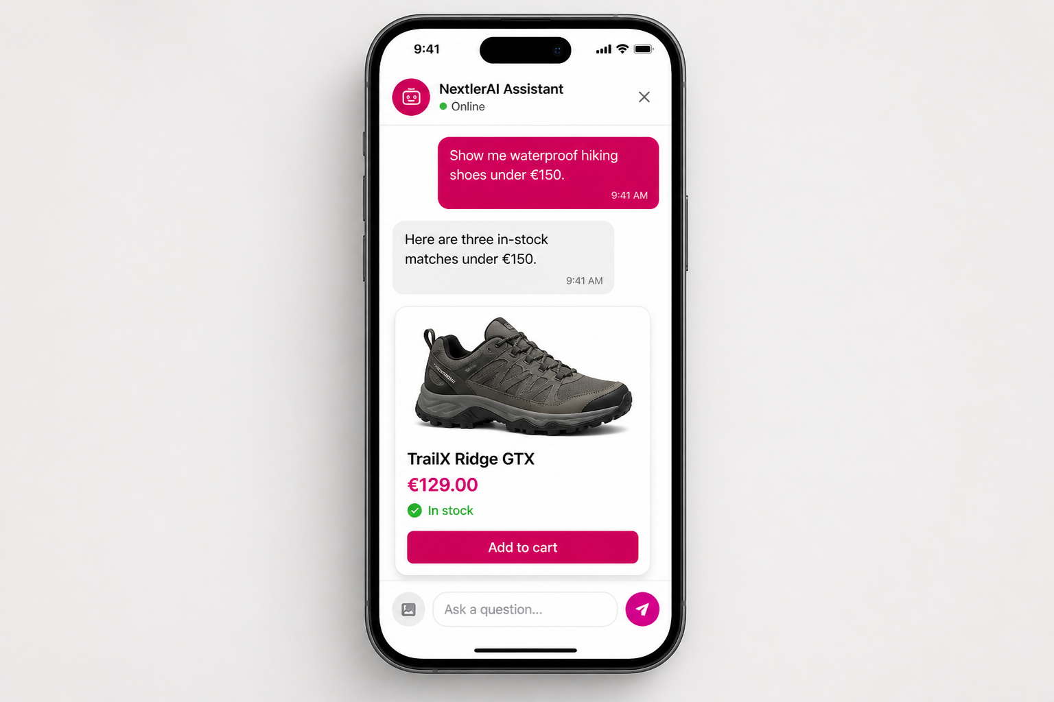 Responsive Assistant product discovery on a mobile phone