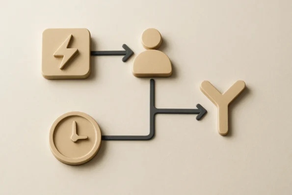 Diagram illustrating trigger, approval workflow, scheduling event, and status-change trigger roles in NextlerAI automation.