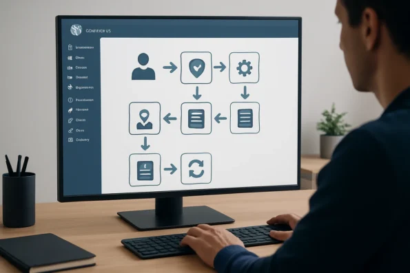 Diagram of a WordPress admin dashboard running a seven-step permission diagnostic workflow in NextlerAI Suite, with icons representing each troubleshooting phase.