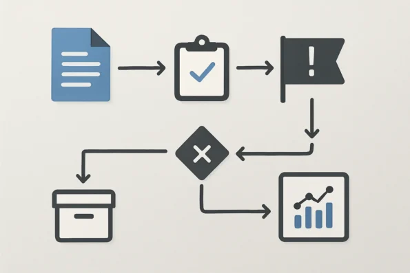 Flowchart showing analytics data flow in NextlerAI Publisher, from draft creation through quality checks and publication, with decision points and optional external analytics integration.