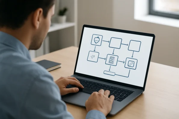 Flowchart showing diagnostic steps for configuring AI editorial workflow automation, from installation to staged feature enablement.