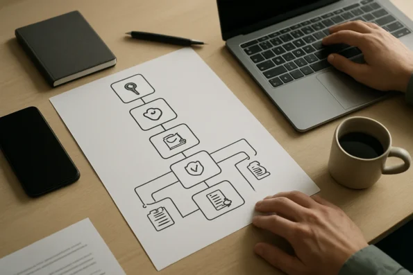 Process flowchart illustrating stepwise deployment of a privacy-compliant WordPress plugin with compliance-focused actions.