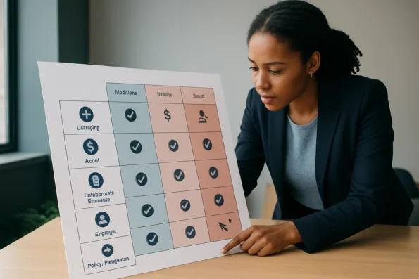 Table showing how NextlerAI controls align with healthcare, finance, and legal compliance requirements, with sector icons and clear category distinctions.