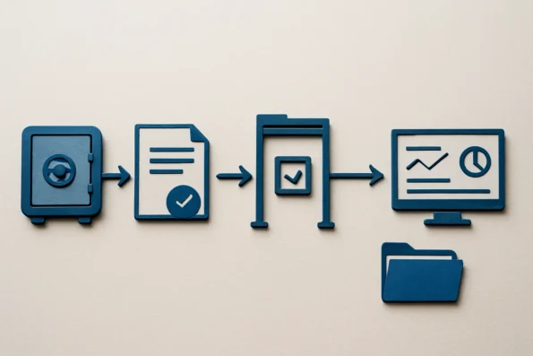 Workflow diagram illustrating key checkpoints for safe AI content automation rollout, including backup, pilot testing, approval gates, documentation, and monitoring.