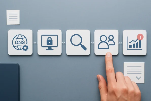 Diagram illustrating the five phases of AI outreach spam prevention controls: authentication setup, platform access controls, content and recipient validation, multi-stage approval workflows, and real-time monitoring.
