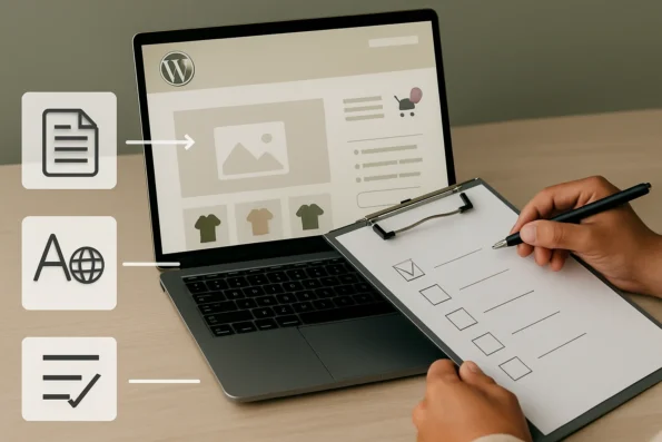 Diagram of a WordPress WooCommerce localization workflow using NextlerAI Translator, with glossary setup, multilingual plugin integration, staged review, and quality control steps.