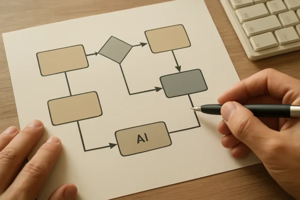 Flowchart showing manual versus automated stages in an outreach A/B testing workflow audit, highlighting audit steps and automation readiness points.